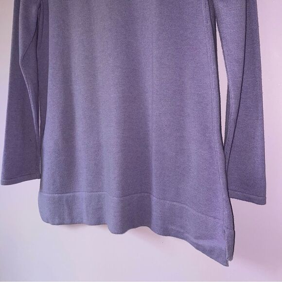 J Jill Size M Merino Wool Knit Tunic Sweater Top Pastel Purple Pockets - Picture 8 of 8